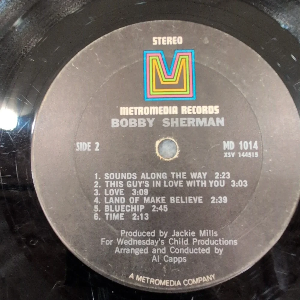 Bobby Sherman Self Titled Vinyl LP Metromedia MD 1014 Little Woman 1969 Stereo - Picture 2 of 4
